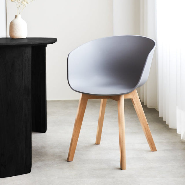 Herning dining room chair Dimehouse Gray LxWxH 68x60x51 Plastic Atmospheric photo front view