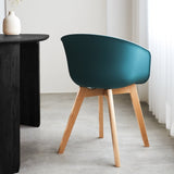 Herning dining room chair Dimehouse Green LxWxH 68x60x51 Plastic Atmospheric photo diagonal rear view