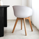 Herning dining room chair Dimehouse White LxWxH 68x60x51 Plastic Atmospheric photo diagonal rear view