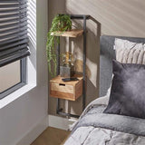Bedside table Naomi DH Interior Acacia LxWxH 103x35x20 Acacia wood Atmospheric photo diagonal front view