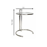 Side table Taffy Dimehouse Silver LxWxH 60x60x50 Glass White photo size indication