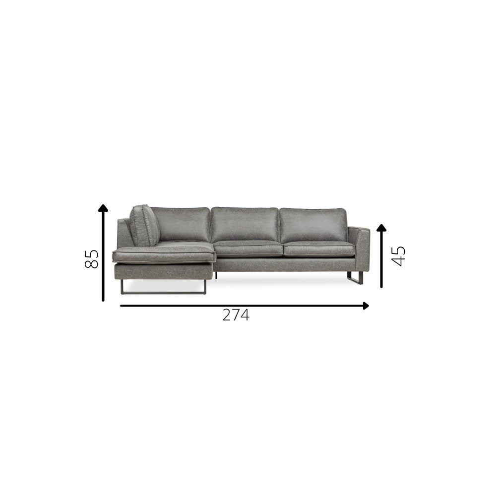 Sofa Tulin DeGeBe Gray Fabric White photo size indication