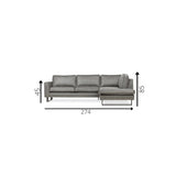 Sofa Tulin DeGeBe Gray Fabric White photo size indication