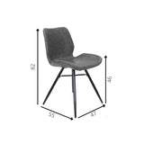 Dining room chair Beau artificial leather Dimehouse Anthracite LxWxH 72x68x50 Faux leather White photo size indication