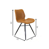 Dining room chair Beau artificial leather Dimehouse Cognac LxWxH 72x68x50 Faux leather White photo size indication