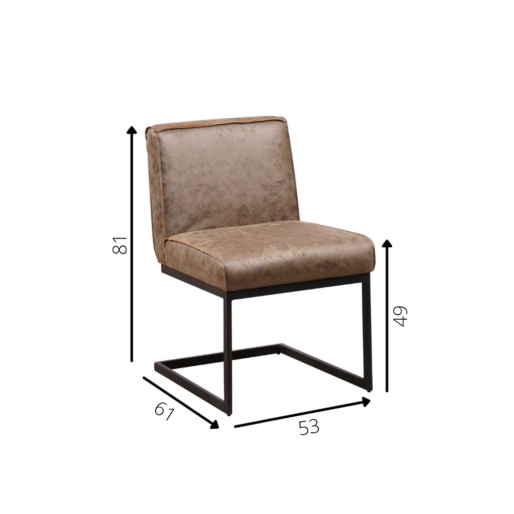 Dining room chair Nathan Dimehouse Brown LxWxH 75x62x56 Fabric White photo size indication