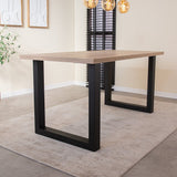 Lenzo Robson Oak table top Dimehouse Brown LxWxH 172x83x7 Melamine Atmospheric photo diagonal front view