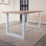 Lenzo Robson Oak table top Dimehouse Brown LxWxH 182x83x7 Melamine Atmospheric photo diagonal front view