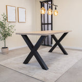 Lenzo Robson Oak table top Dimehouse Brown LxWxH 192x103x7 Melamine Atmospheric photo diagonal front view