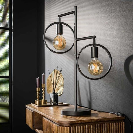 Table lamp Hennes DH Interior Charcoal LxWxH 61x40x12 Metal Atmospheric photo diagonal front view
