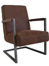 Armchair Tiger Dimehouse Brown LxWxH 69x58x41 Eco-leather White photo diagonal front view