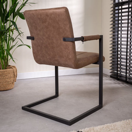 Dining room chair Jackson Dimehouse Taupe LxWxH 71x58x54 Fabric Atmospheric photo diagonal rear view