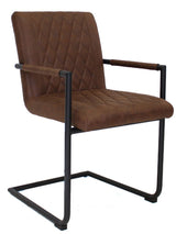 Dining room chair Dean Dimehouse Brown LxWxH 70x58x57 Fabric White photo diagonal front view