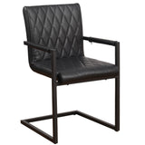 Dining room chair Ruben Dimehouse Black LxWxH 71x59x58 Faux leather White photo diagonal front view