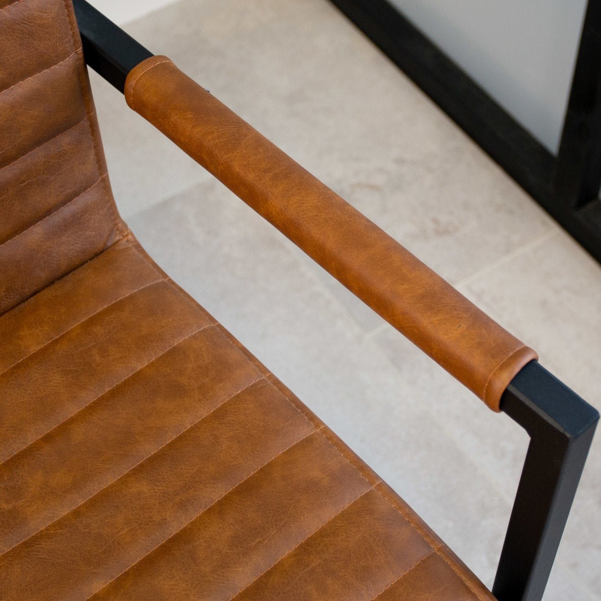 Dining room chair Kuba Dimehouse Cognac LxWxH 71x59x58 Faux leather Atmospheric photo detail