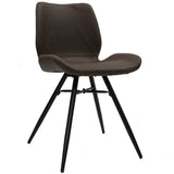 Dining room chair Beau artificial leather Dimehouse Taupe LxWxH 72x68x50 Faux leather White photo diagonal front view
