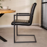 Dining room chair Bras Dimehouse Black LxWxH 73x59x58 Faux leather Atmospheric photo side view