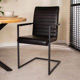 Dining room chair Bras Dimehouse Black LxWxH 73x59x58 Faux leather Atmospheric photo diagonal front view