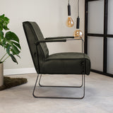 Armchair Peter Dimehouse Green LxWxH 68x62x45 Faux leather Atmospheric photo side view