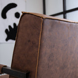 Armchair Tiger Dimehouse Brown LxWxH 69x58x41 Eco-leather Atmospheric photo detail