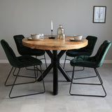 Dining table Oregon Dimehouse Brown LxWxH 80x80x30 Mango wood Atmospheric photo front view