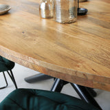 Dining table Oregon Dimehouse Brown LxWxH 186x106x9 Mango wood Atmospheric photo different
