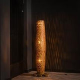 Floor lamp Elia DH Interior Teak wood Teak Atmospheric photo diagonal front view