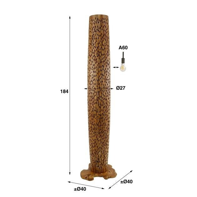 Floor lamp Elia DH Interior Teak Wood Teak White photo size indication