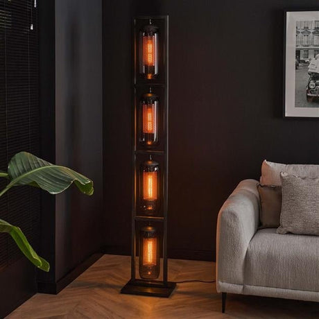 Floor lamp Hilda DH Interior Black LxWxH 190x41x29 Metal Atmospheric photo diagonal front view