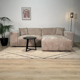 Sofas - Corner sofa beige chenille Wayne 264 cm - corner can be mounted left and right - Dimehouse
