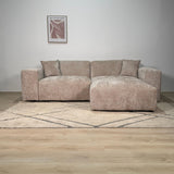 Sofas - Corner sofa beige chenille Wayne 264 cm - corner can be mounted left and right - Dimehouse