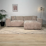 Sofas - Corner sofa beige chenille Wayne 264 cm - corner can be mounted left and right - Dimehouse