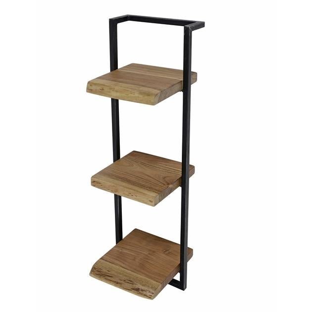 Wall shelf Aberdeen DH Interior Acacia LxWxH 104x36x13 Acacia wood White photo diagonal front view