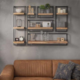 Wall shelf Aberdeen DH Interior Acacia LxWxH 33x31x12 Acacia wood Atmospheric photo front view