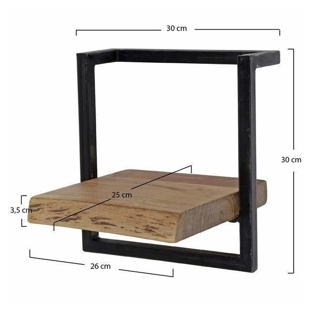 Wall shelf Aberdeen DH Interior Acacia LxWxH 33x31x12 Acacia wood White photo size indication