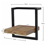 Wall shelf Aberdeen DH Interior Acacia LxWxH 33x31x12 Acacia wood White photo size indication