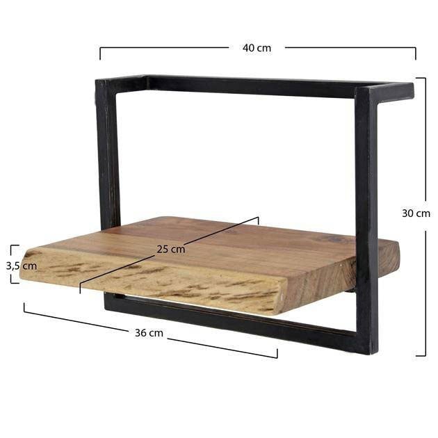 Wall shelf Aberdeen DH Interior Acacia LxWxH 41x33x12 Acacia wood White photo size indication
