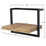 Wall shelf Aberdeen DH Interior Acacia LxWxH 41x33x12 Acacia wood White photo size indication