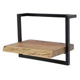 Wall shelf Aberdeen DH Interior Acacia LxWxH 41x33x12 Acacia wood White photo diagonal front view