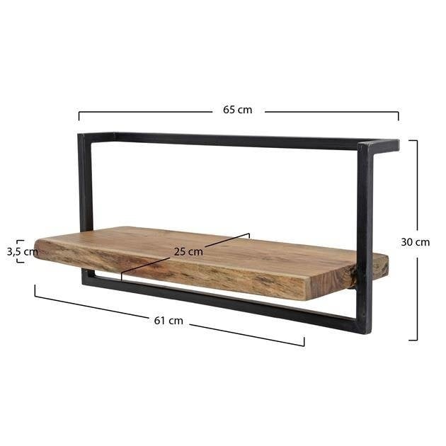 Wall shelf Aberdeen DH Interior Acacia LxWxH 66x33x11 Acacia wood White photo size indication