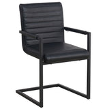 Dining room chair Kuba Dimehouse Black LxWxH 71x59x58 Faux leather White photo diagonal front view