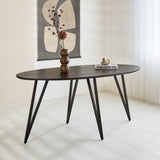 Cesar dining table Dimehouse Black LxWxH 178x96x9 Mango wood Atmospheric photo diagonal front view