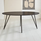 Cesar dining table Dimehouse Black LxWxH 195x105x9 Mango wood Atmospheric photo front view