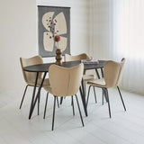 Cesar dining table Dimehouse Black LxWxH 195x105x9 Mango wood Atmospheric photo diagonal front view