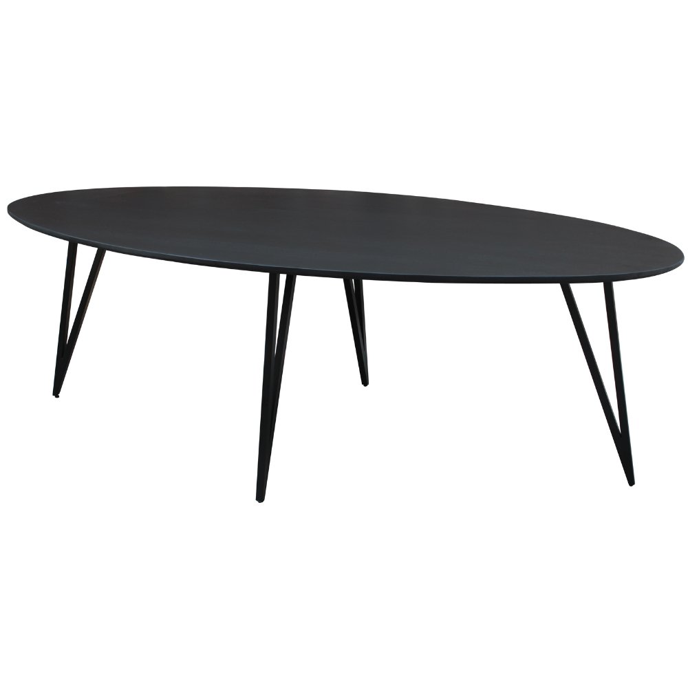 Cesar dining table Dimehouse Black LxWxH 236x116x9 Mango wood White photo diagonal front view