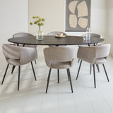 Cesar dining table Dimehouse Black LxWxH 236x116x9 Mango wood Atmospheric photo front view