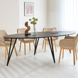 Cesar dining table Dimehouse Black LxWxH 256x116x9 Mango wood Atmospheric photo diagonal front view