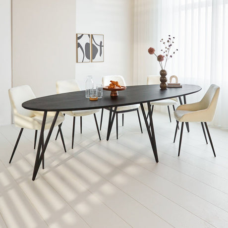 Cesar dining table Dimehouse Black LxWxH 276x116x9 Mango wood Atmospheric photo diagonal front view