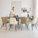 Cesar dining table Dimehouse Black LxWxH 276x116x9 Mango wood Atmospheric photo diagonal front view
