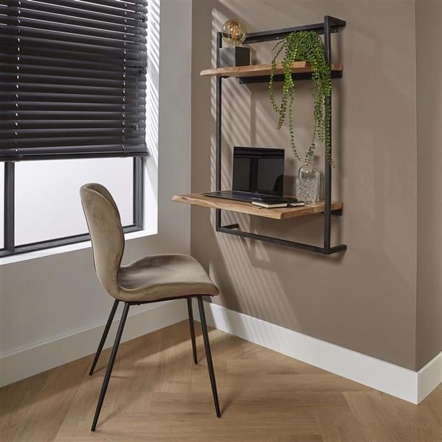 Desk Naomi DH Interior Acacia LxWxH 104x70x20 Acacia wood Atmospheric photo diagonal front view